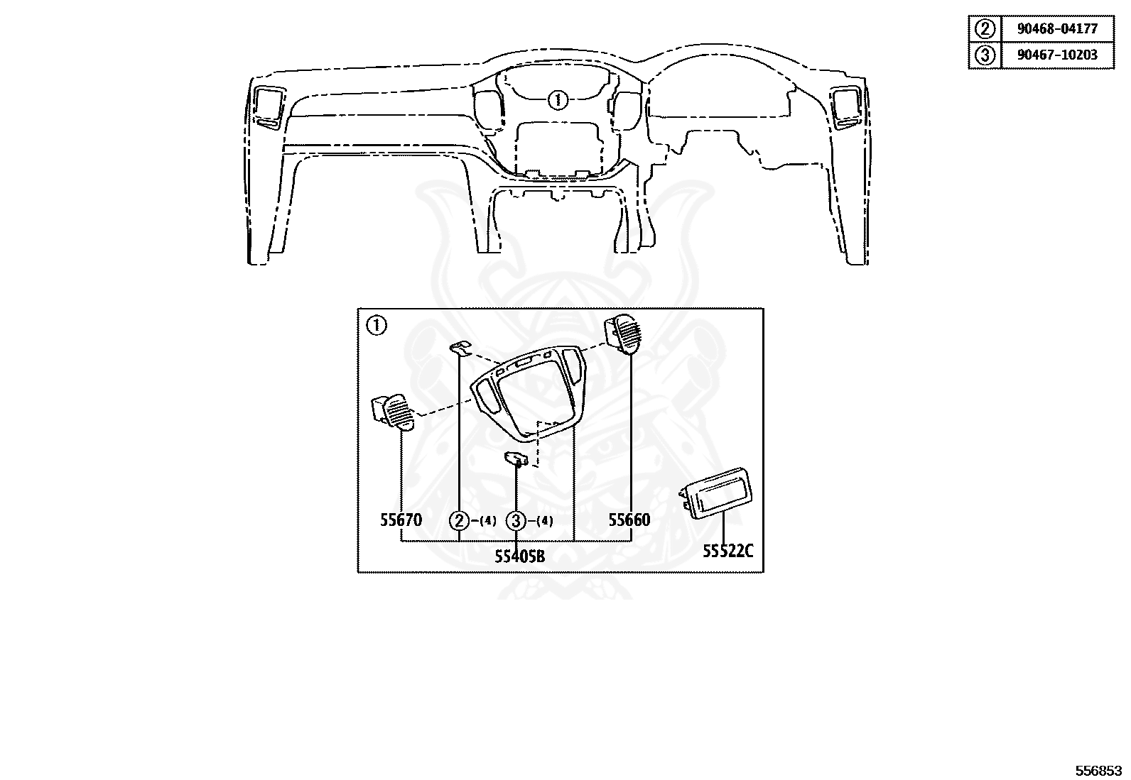 Toyota - Cover, Radio Tuner Opening